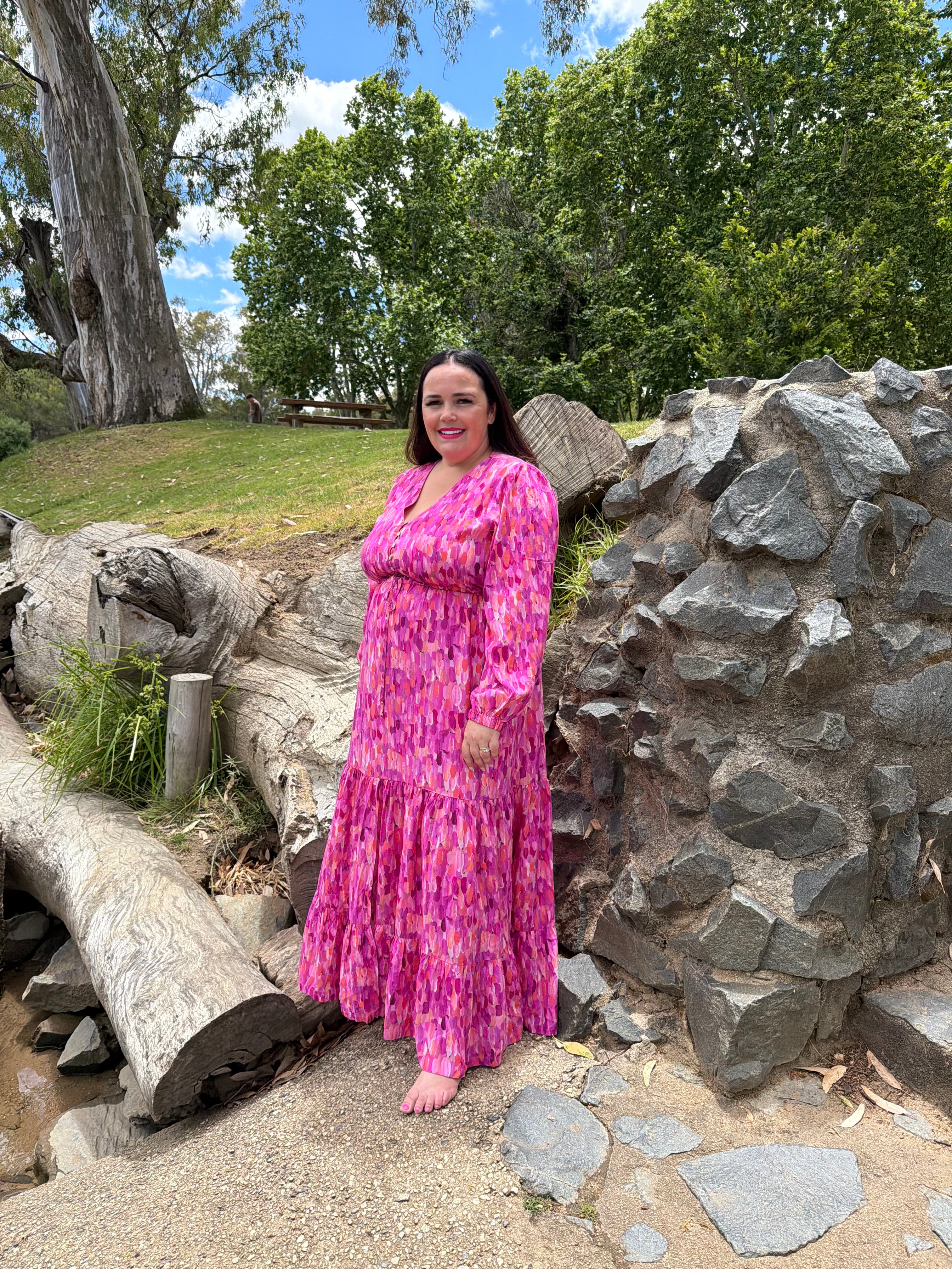 nakia pink dress wakanda forever Nioka Louisa Ngarra Dress - Sky Country