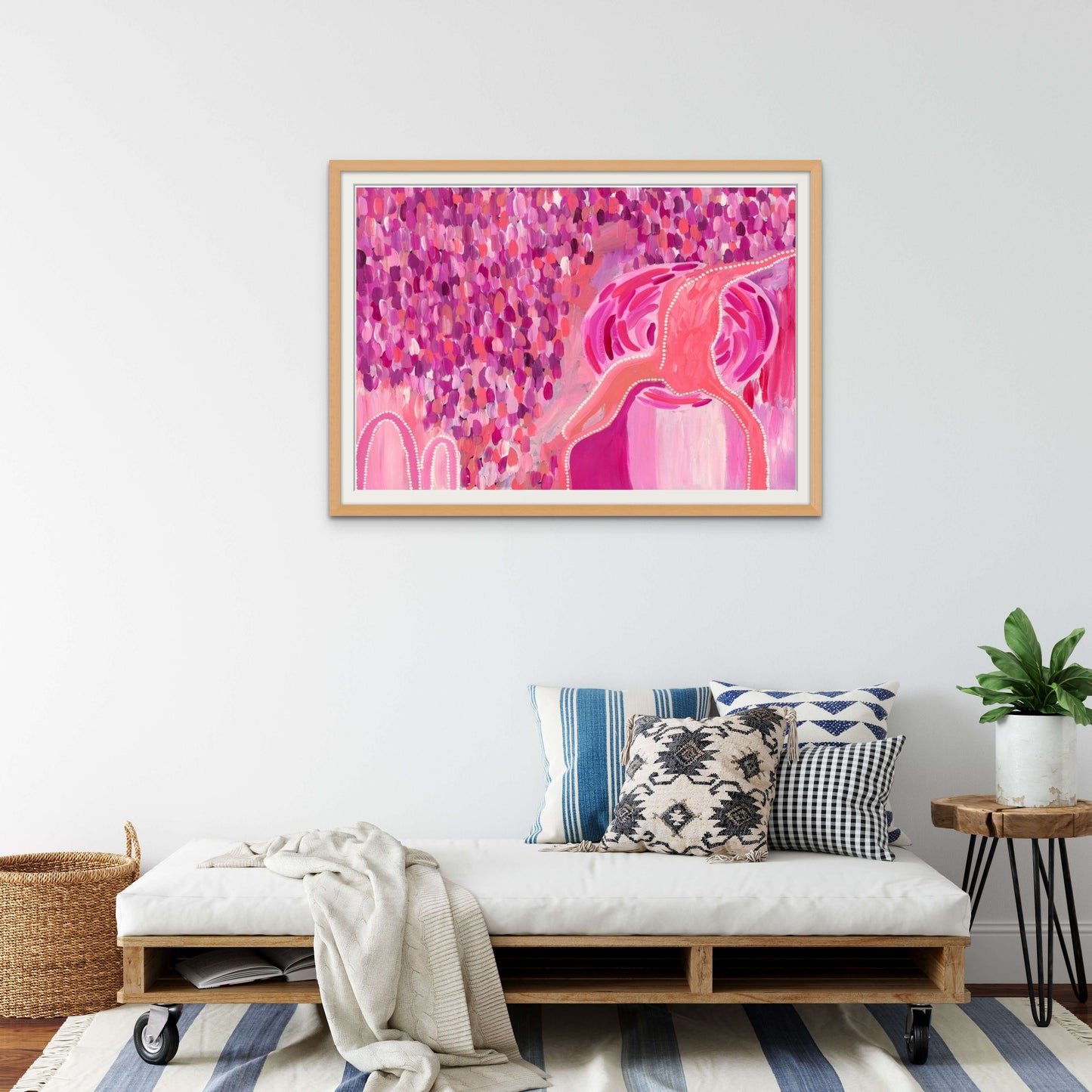 Framed Sacred birthing Tree Print in Oak Wood