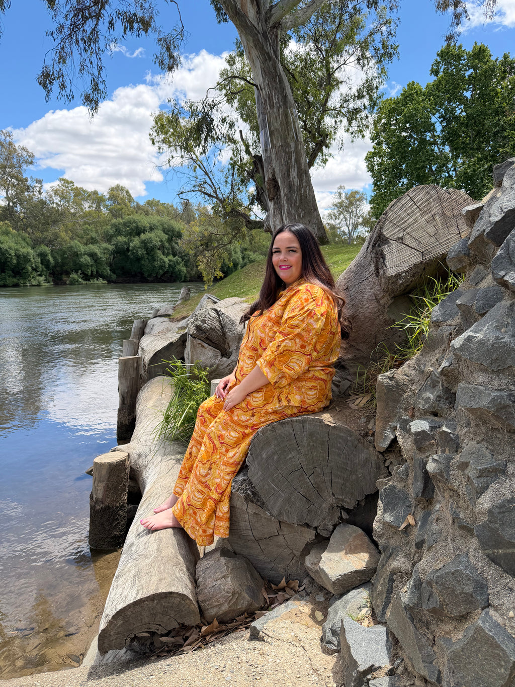 Ngalu Top - Landscapes print