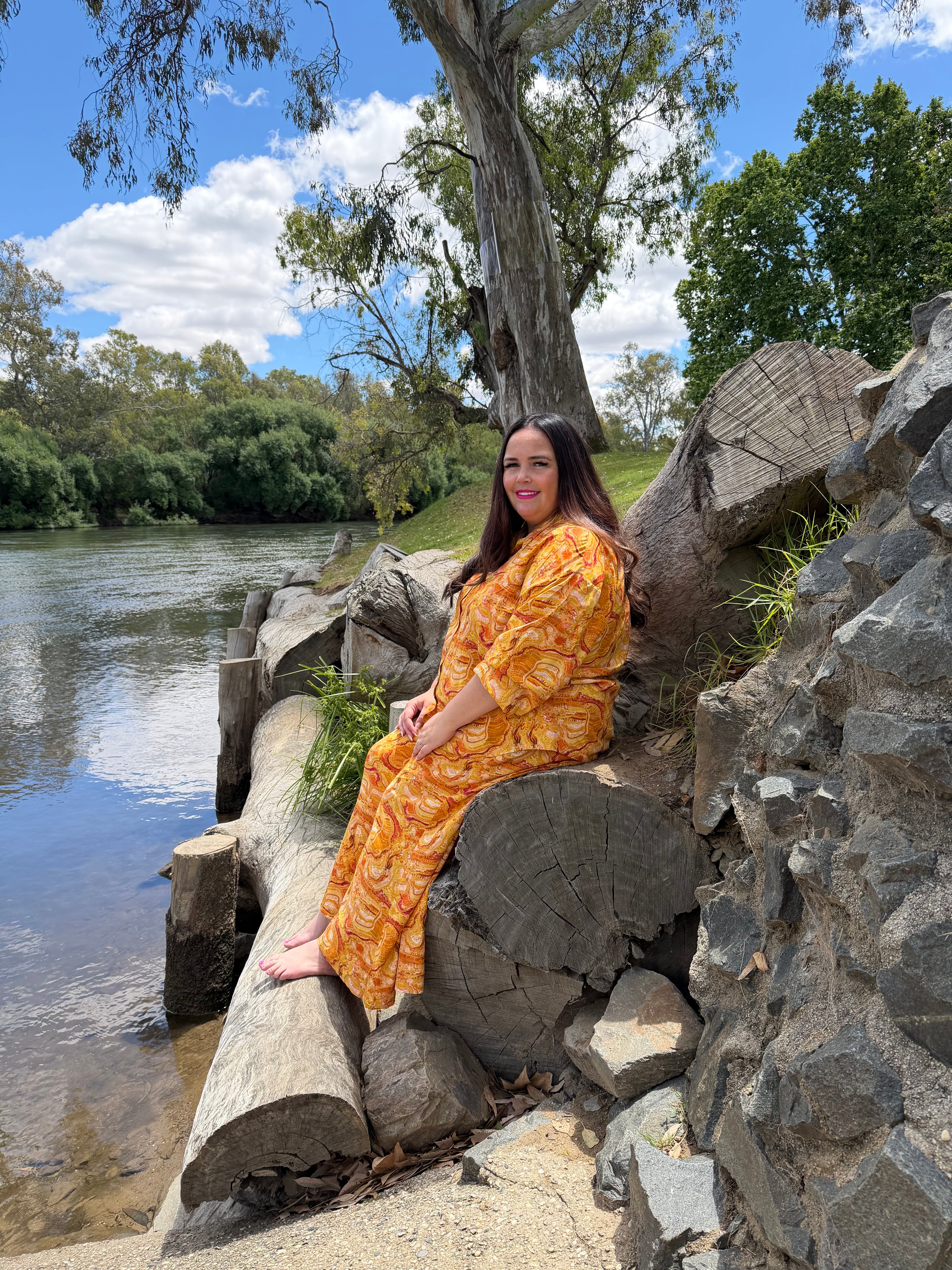 Ngalu Top - Landscapes print