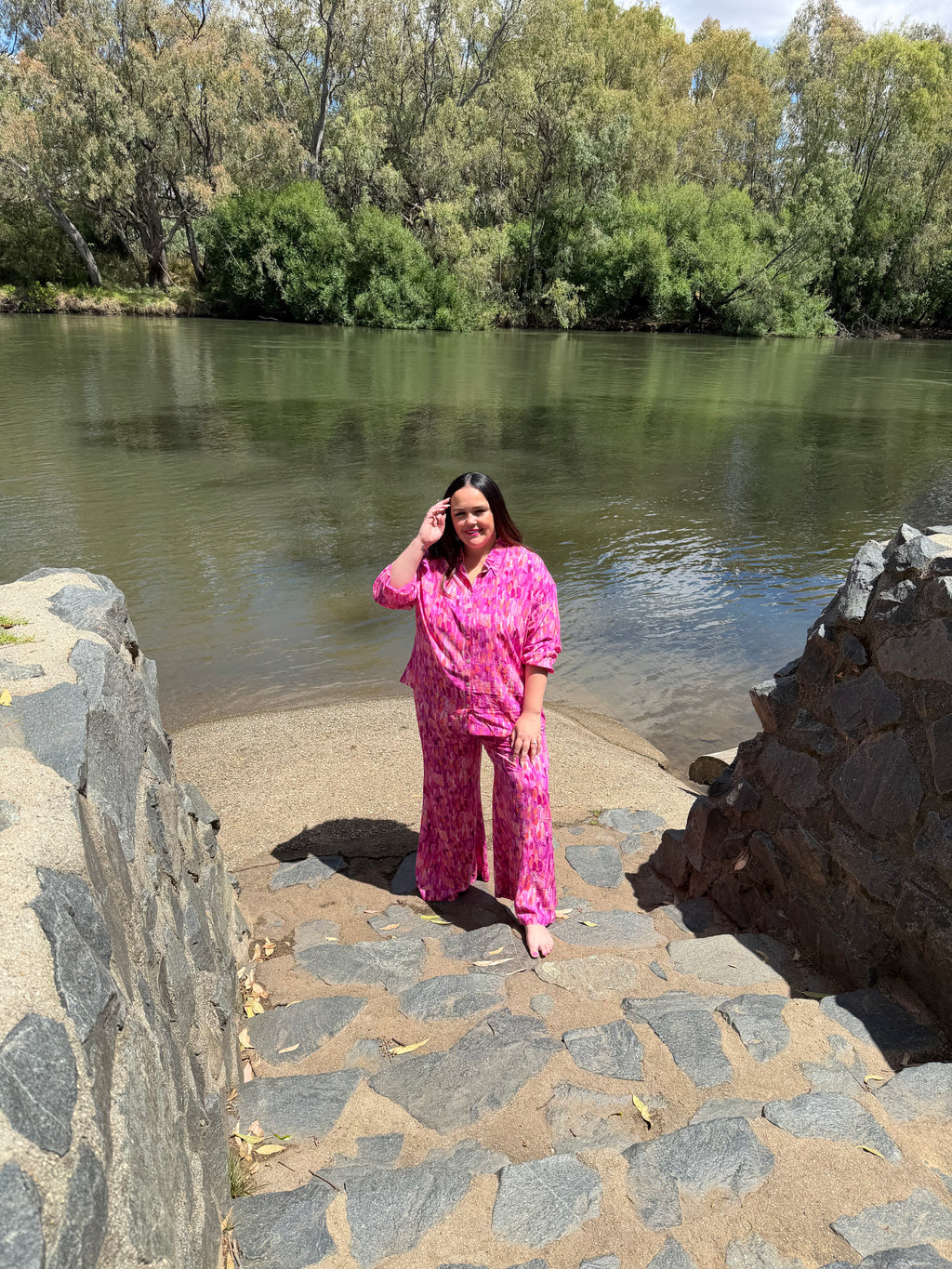 Ngalu Pant - Sky Country print