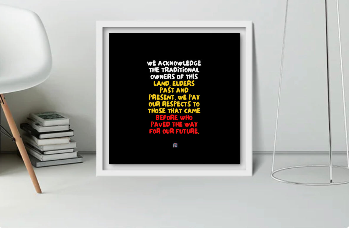 Acknowledgement framed canvas RED BLACK YELLOW