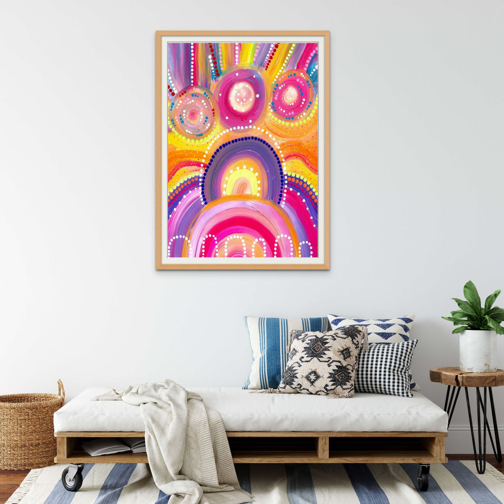 Framed Connecting Print in Oak Wood
