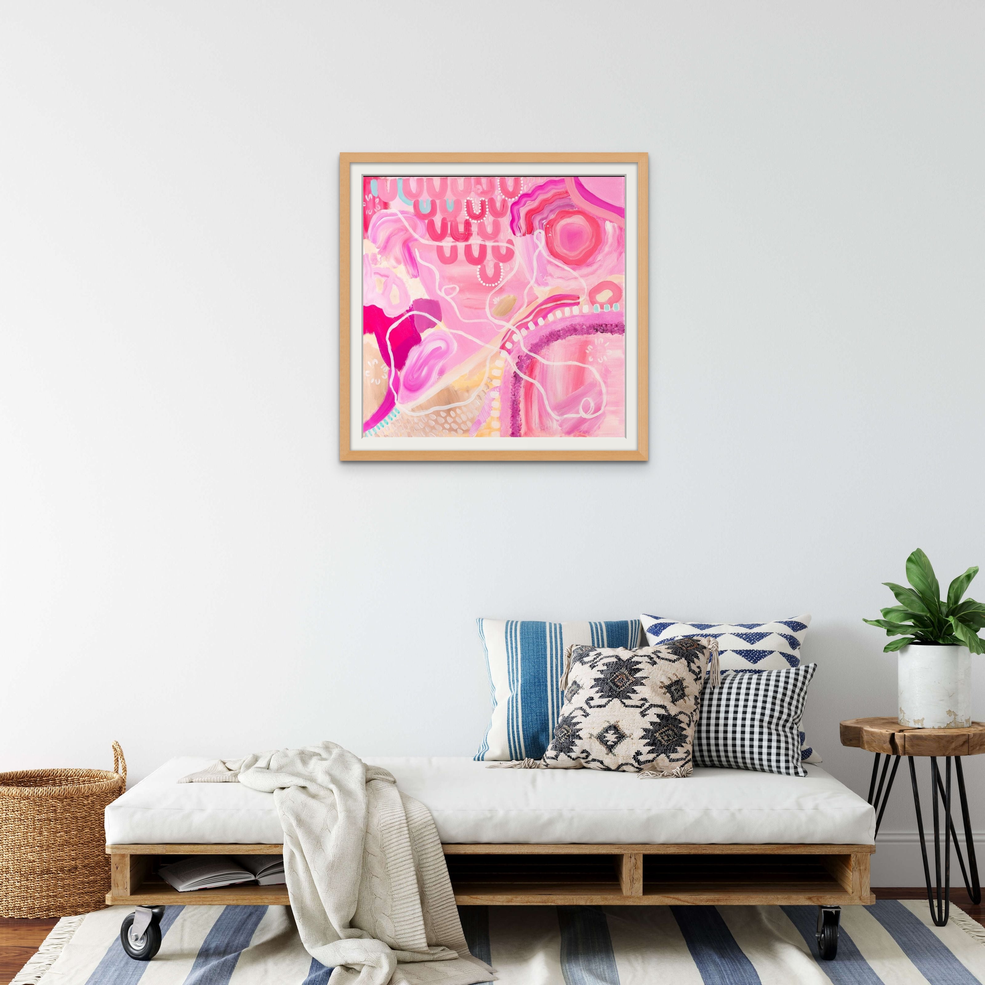 Walking on country framed print