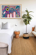 Framed Yuka Country Print in Oak Wood