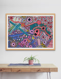 Framed Yuka Print in Oak Wood